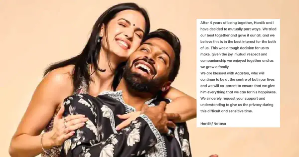 Natasa Stankovic and Hardik Pandya announce Divorce, say 'This Was a Tough Decision'